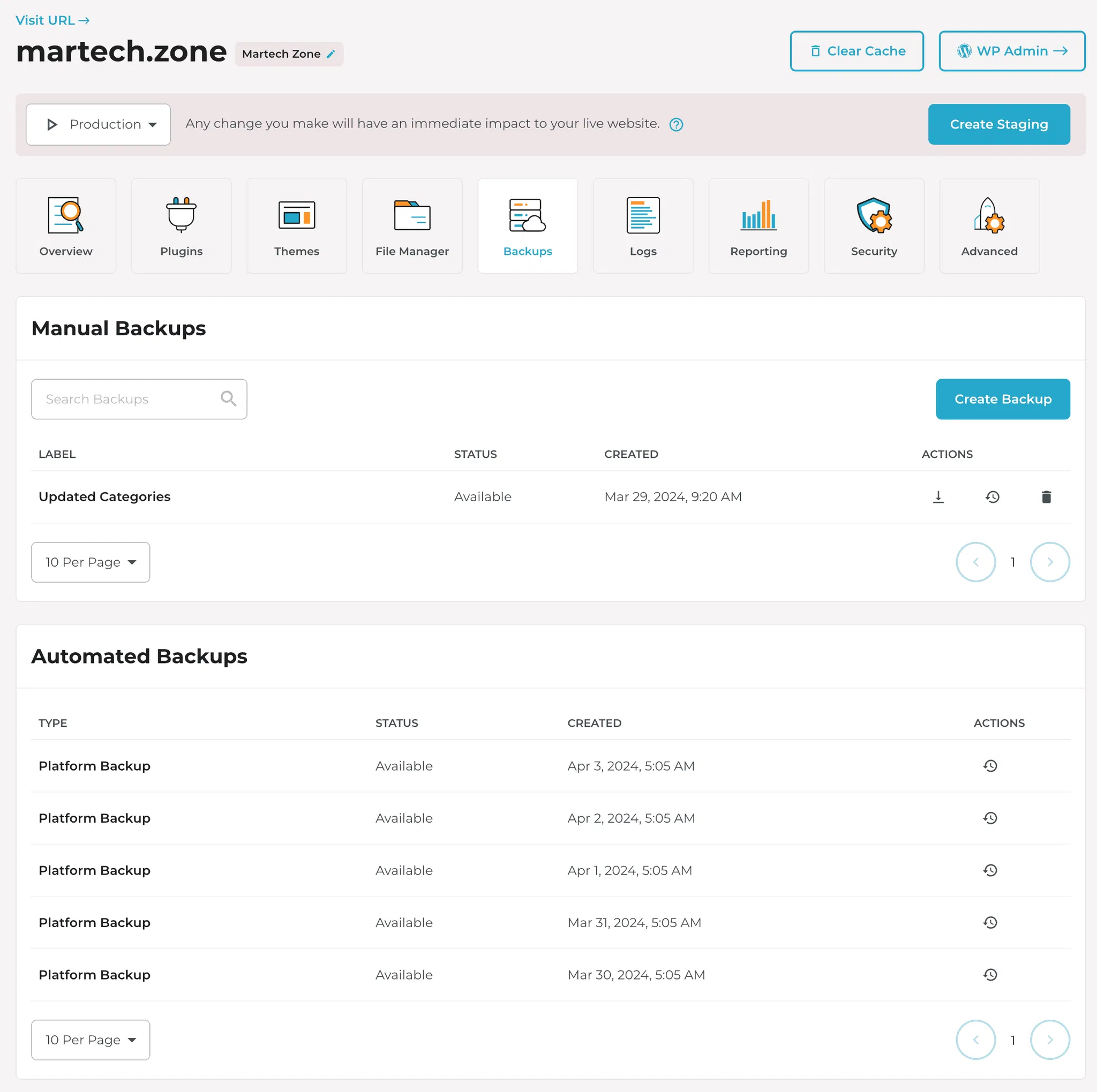rocket-managed-hosting-wordpress-backups