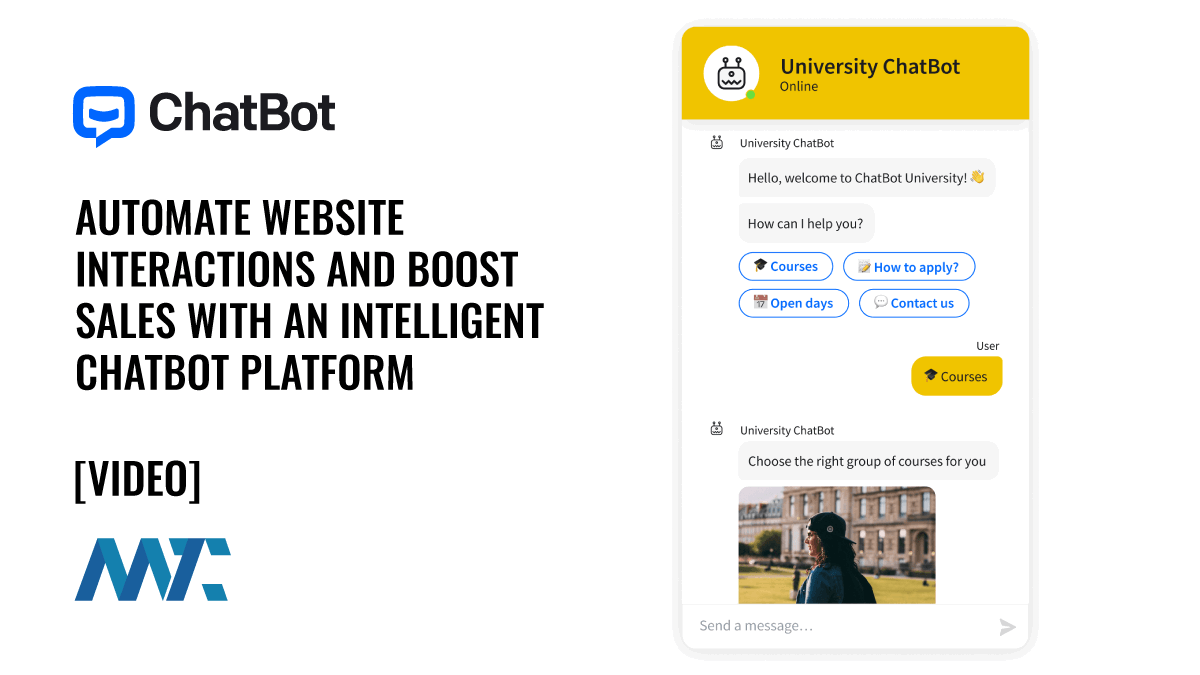 ChatBot: Automate Website Interactions and Boost Sales with an Intelligent Chatbot Platform 1 ChatBot: AI-Powered and Trained Chatbot for Sales and Service
