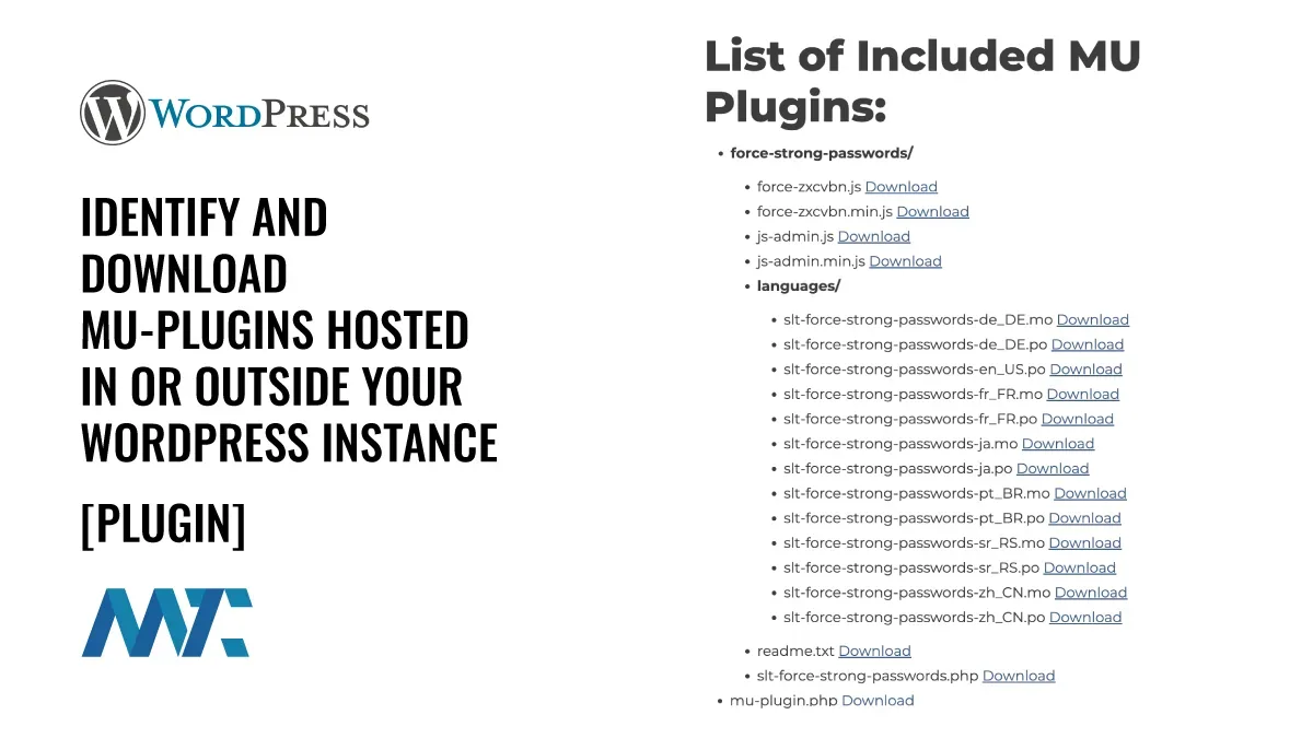 WordPress Plugin: List MU Plugins and Download PHP Code
