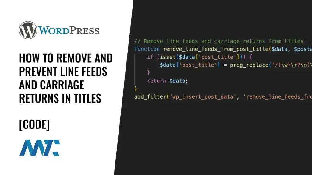 remove prevent carriage returns line feeds wordpress titles