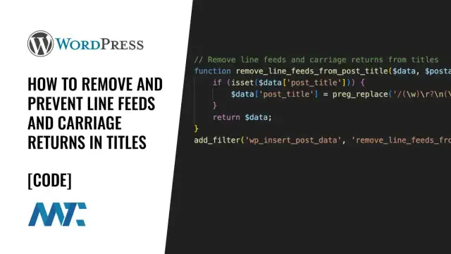 remove prevent carriage returns line feeds wordpress titles