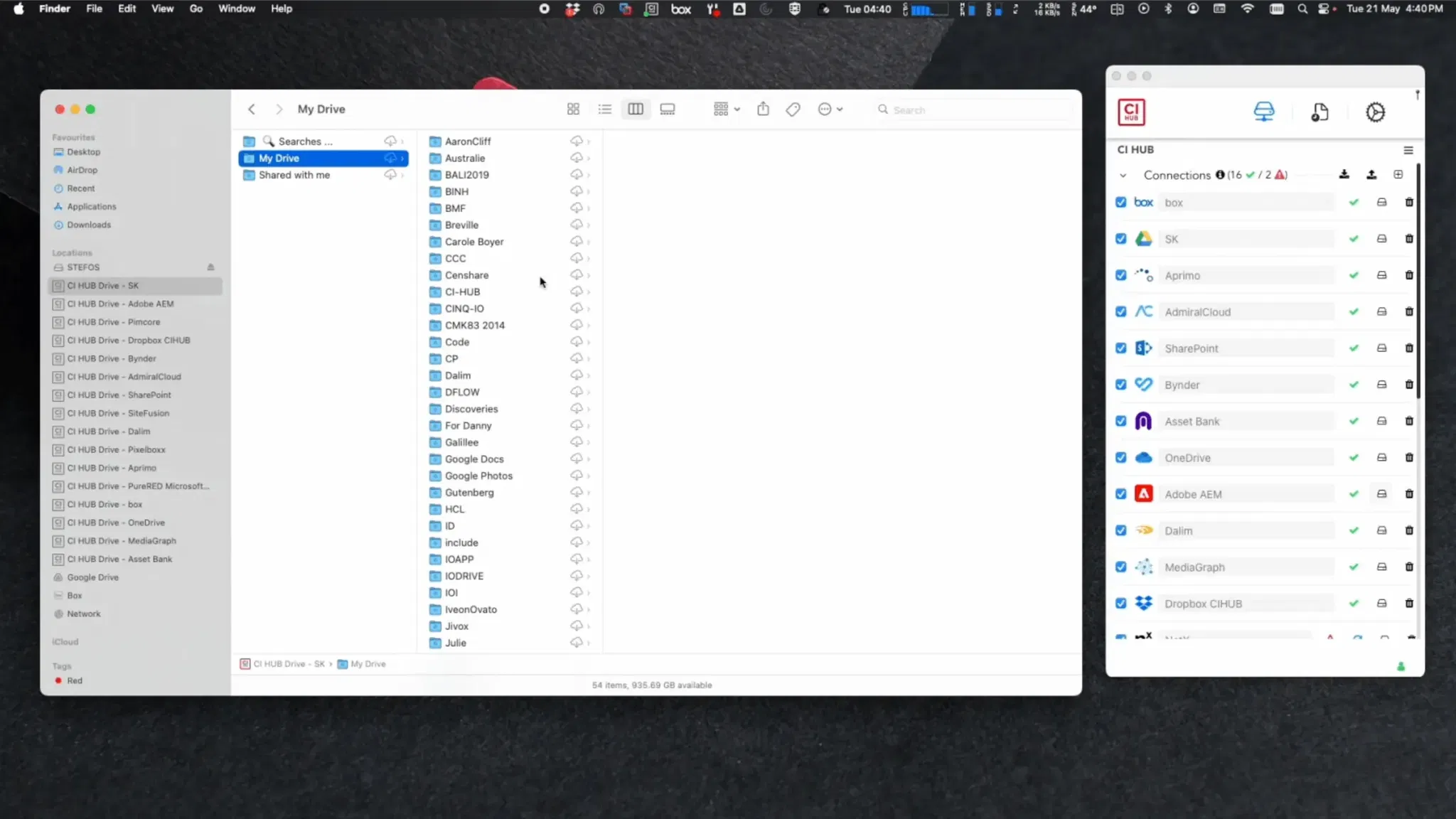 CI Hub Drive: MacOS and Finder Access to DAM, PIM, MAM, Drive