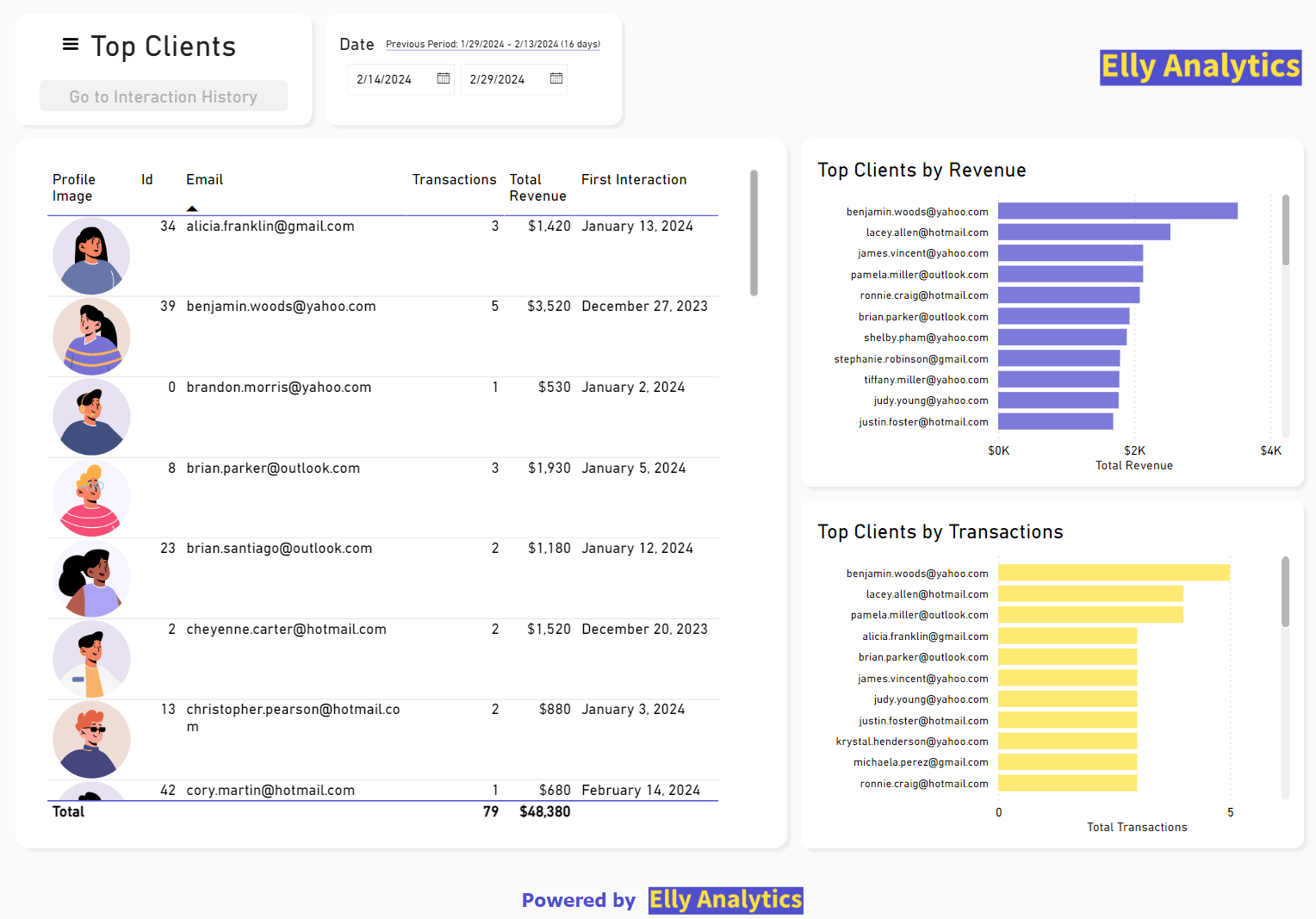 Elly Analytics: Top Customers Report