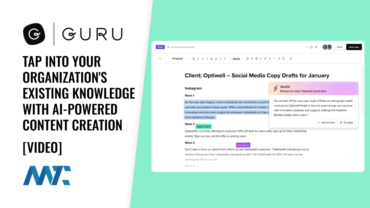 Guru: Where Generative AI Meets Your Organization's Collective Knowledge 1 Guru: Connect Generative AI to Your Enterprise Internal Knowledge Sources