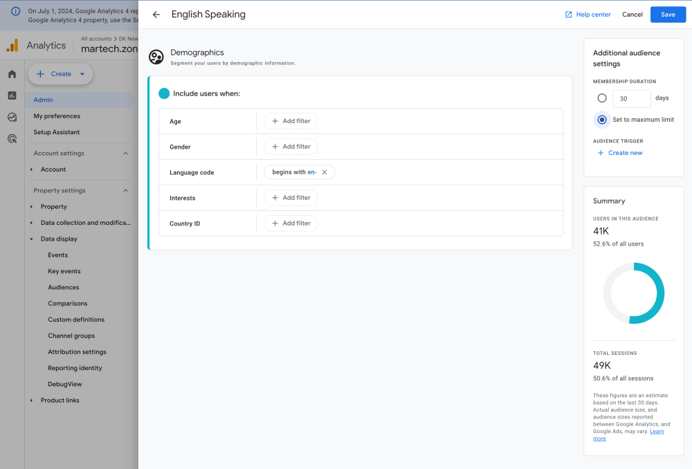 Google Analytics 4: How To Maximize Insights By Leveraging User Attributes and Demographic Data 4 GA4 English Speaking Audience