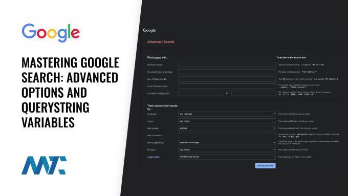 Google Advanced Search List of Querystring Variables