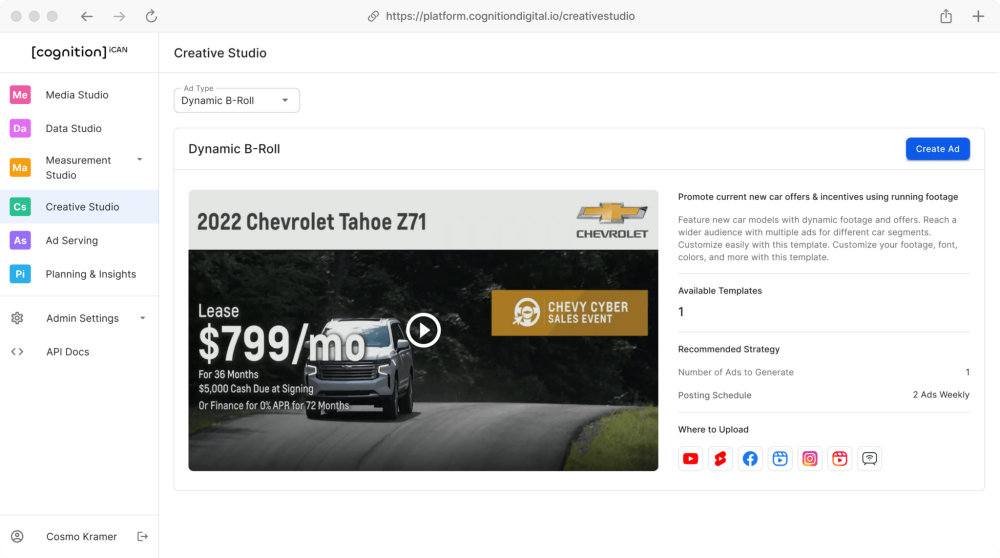 Cognition: Boost ROI With Full-Funnel Ad Intelligence 18 Cognition: Creative Studio