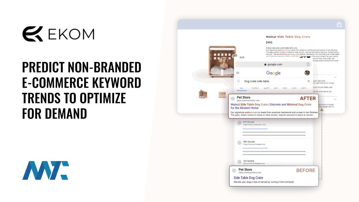 EKOM: Predict Non-Branded E-commerce Keyword Trends To Optimize For Demand 1 Predict Non-Branded E-commerce Keyword Trends To Optimize For Demand (SEO)