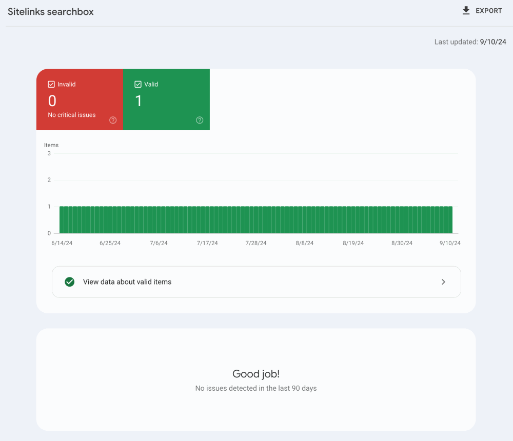 Google Search Console: The Complete Guide and Your Prioritized Checklist for SEO Success in 2024 16 Google Search Console: Sitelinks searchbox Report