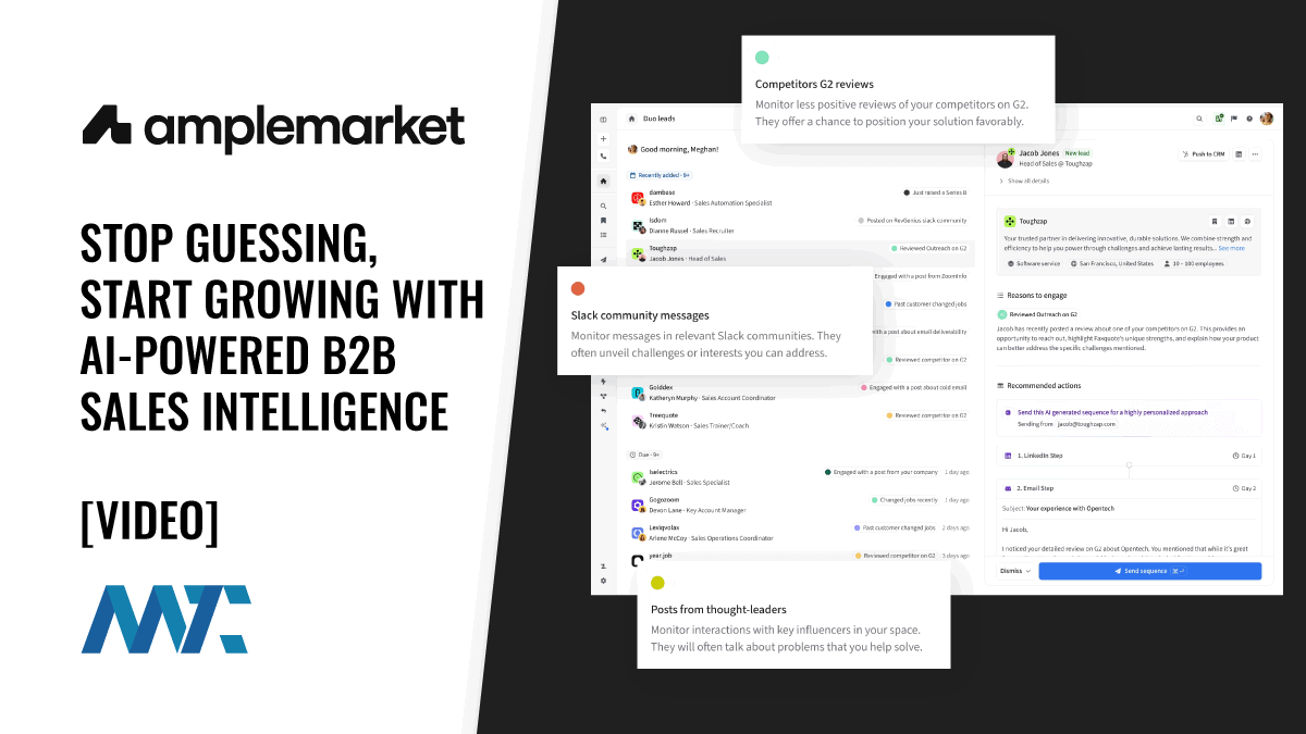 Amplemarket: B2B AI-Powered Sales Intelligence Outreach Platform