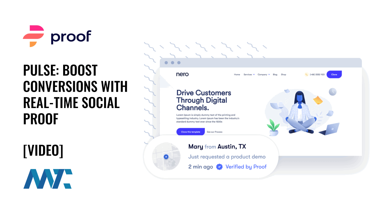 Social proof widgets to increase conversion rates from Pulse by Proof
