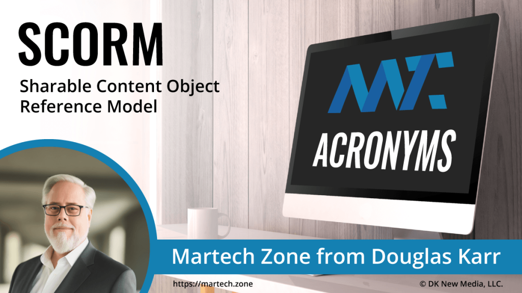 SCORM: Sharable Content Object Reference Model What is the acronym SCORM? Sharable Content Object Reference Model