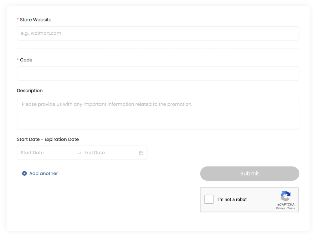 Submit a Coupon on Coupert for your E-Commerce Store