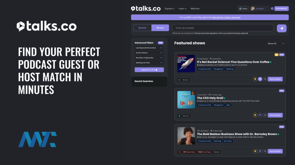 Talk.co: Find Your Perfect Podcast Guest or Host Match in Minutes