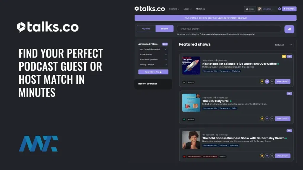 Talk.co: Find Your Perfect Podcast Guest or Host Match in Minutes