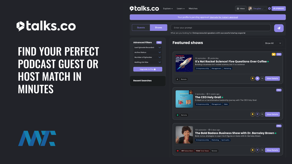 Talk.co: Find Your Perfect Podcast Guest or Host Match in Minutes
