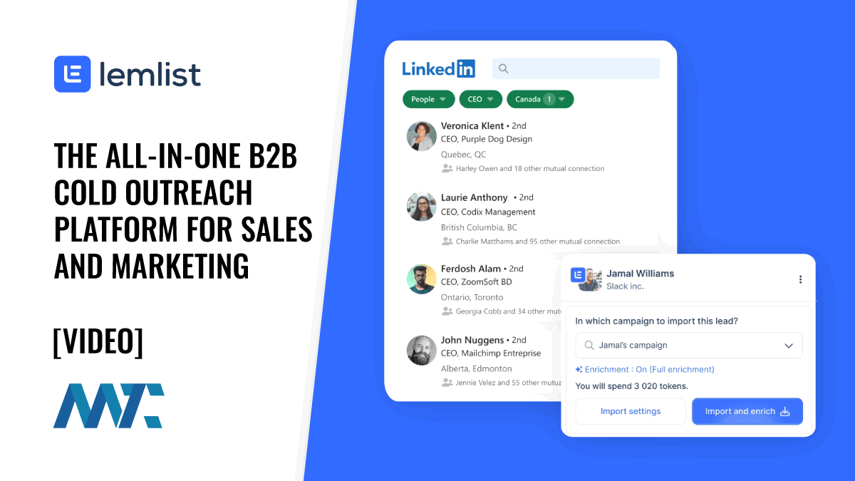 Lemlist: B2B Cold Outreach for LinkedIn, Email, Social, with IP Warm