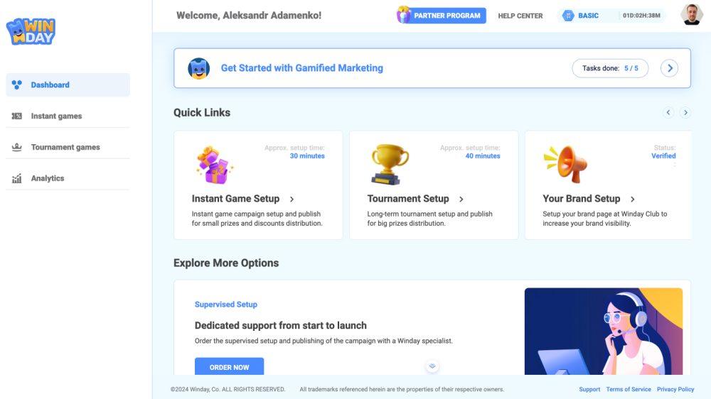 Winday Gamification Dashboard