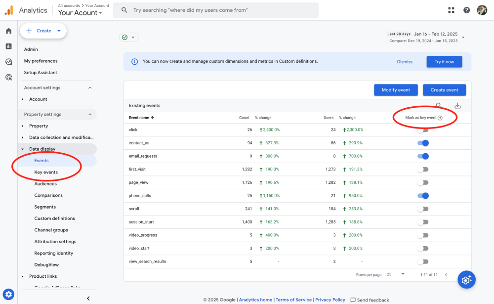How to Increase PPC Advertising ROAS with Google Analytics 4 – Your 2025 Playbook 3 Set up events and key events in Google Analytics