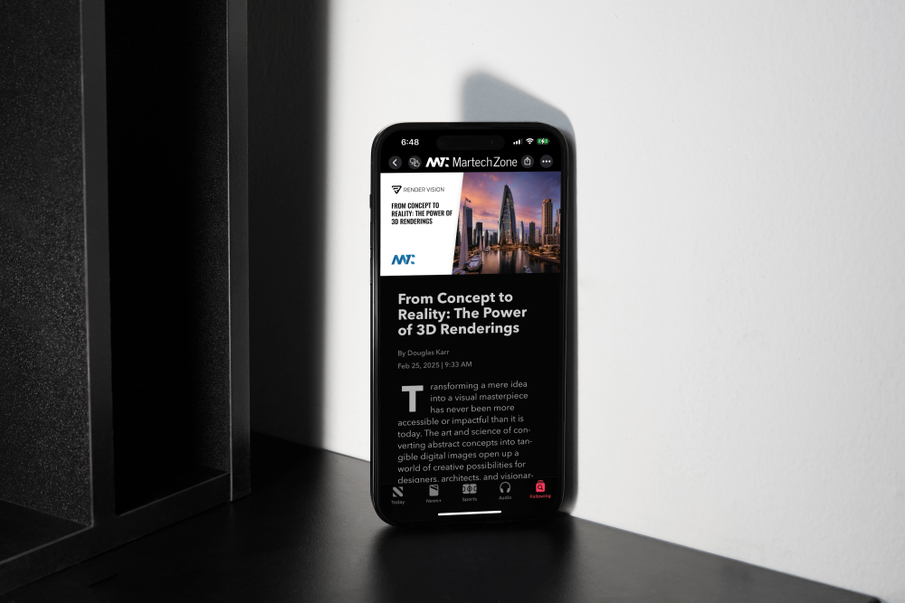 Martech Zone Article on Apple News on an iPhone