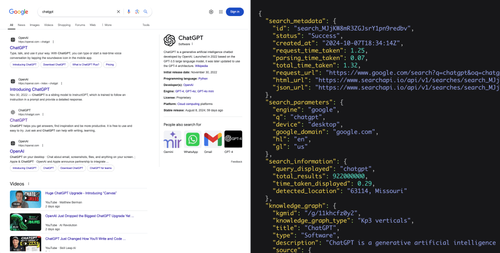 SearchAPI: SERP to REST API JSON