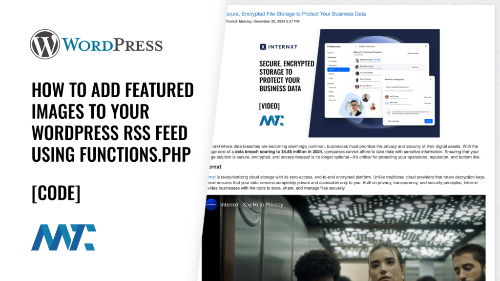 WordPress: How to Add Featured Images to Your WordPress RSS Feed Using Functions.php