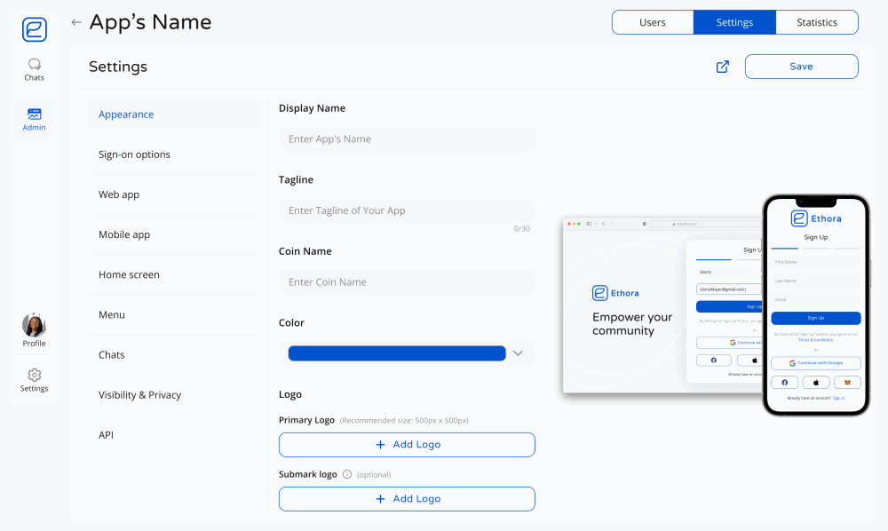 Ethora: The No-Code Super App Engine Transforming Digital Communities 2 Ethora Web 3.0 App