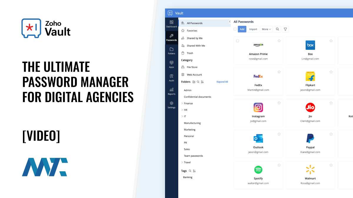 Zoho Vault: The Ultimate Password Manager for Digital Agencies 1 Zoho Vault: Password Manager for Digital Agencies