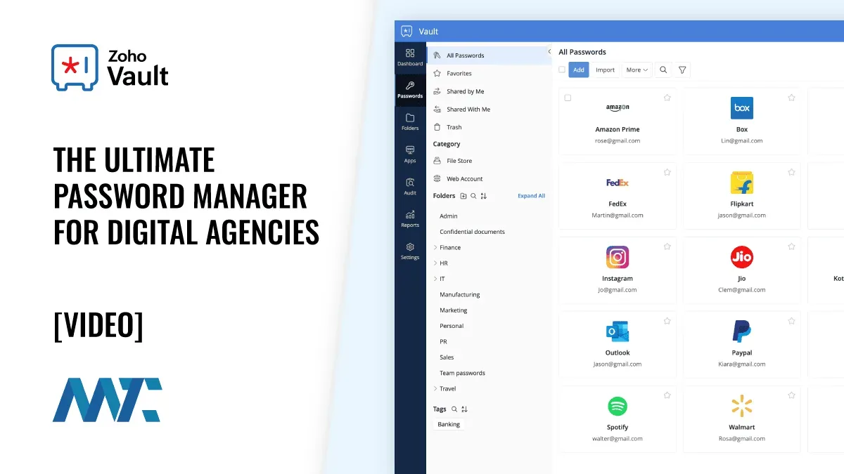 Zoho Vault: Password Manager for Digital Agencies