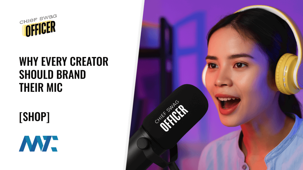 Chief Swag Officer: Branded Podcast Mic Flags and Pop Covers