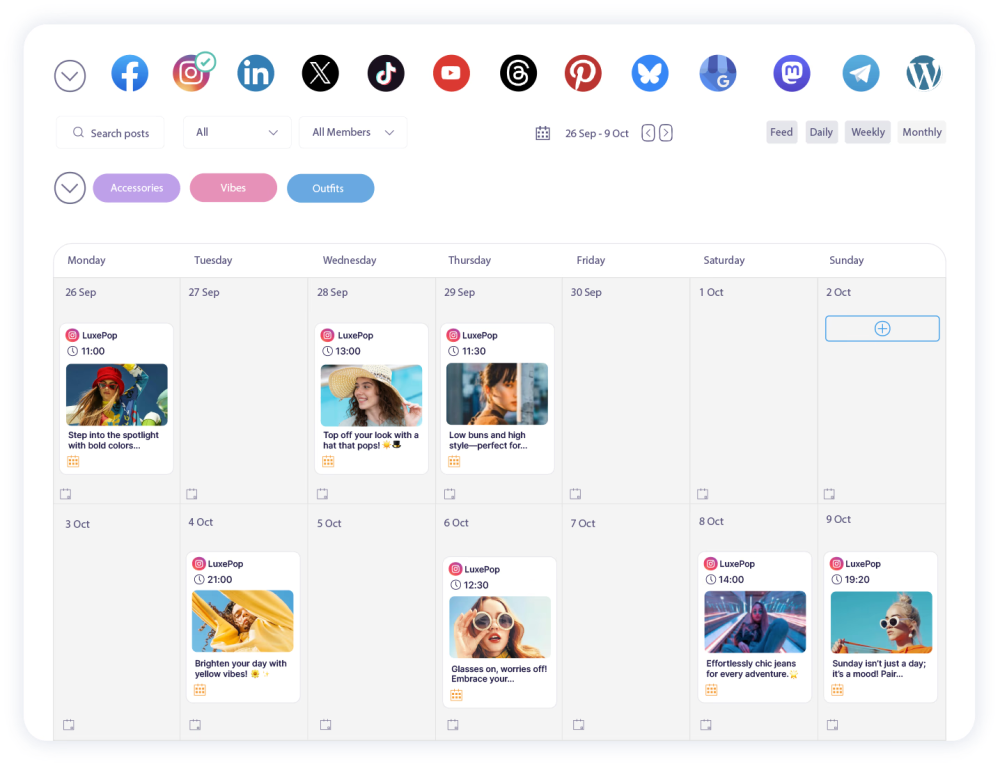 Publer Social Media Calendar