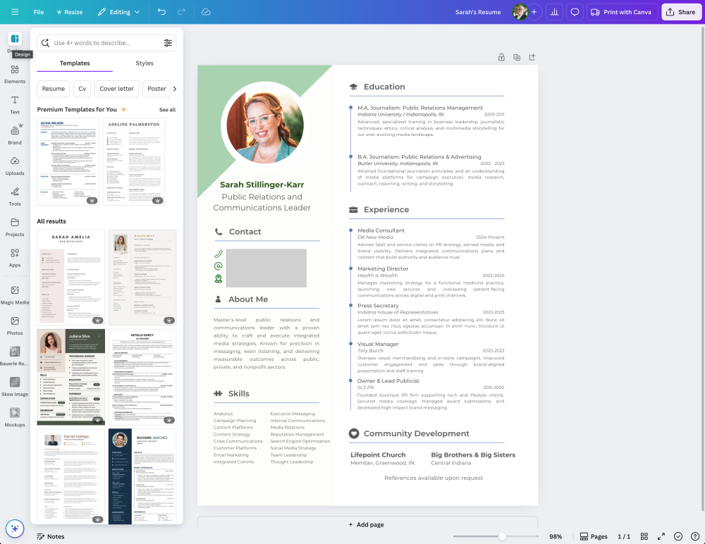 Canva: Affordable, Versatile, Collaborative Resume Templates and CV Builder You’ll Actually Enjoy Using 2 Canva Resume Builder