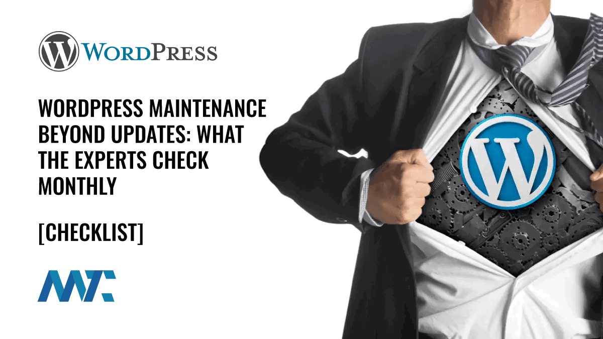 WordPress Maintenance Beyond Updates: The 10 Checks That Experts Should Do Monthly 1 WordPress Maintenance Checklist for Experts