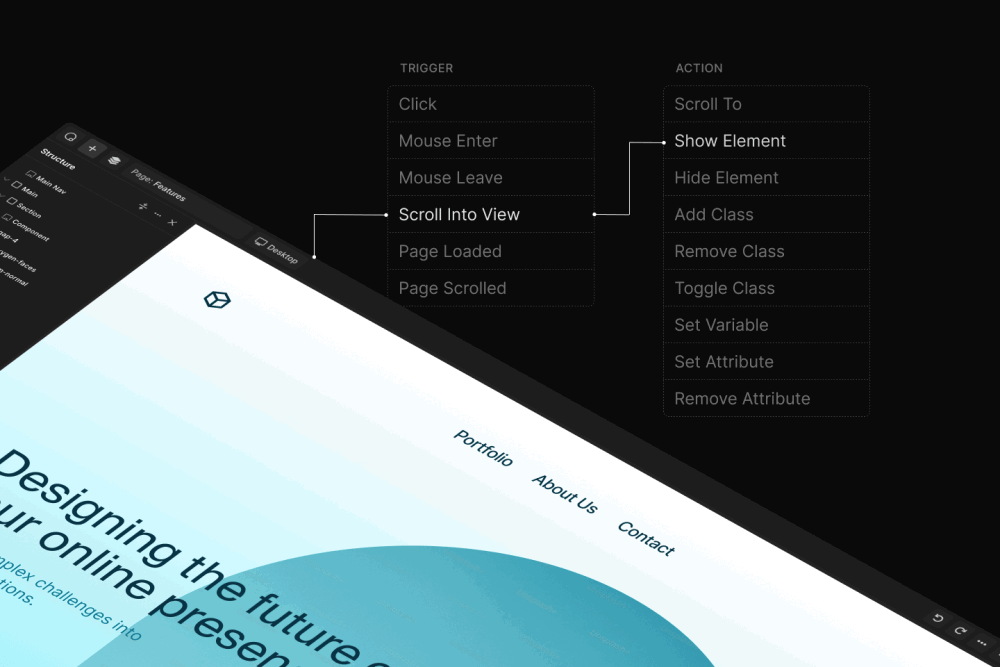 Oxygen WordPress Builder Interactions