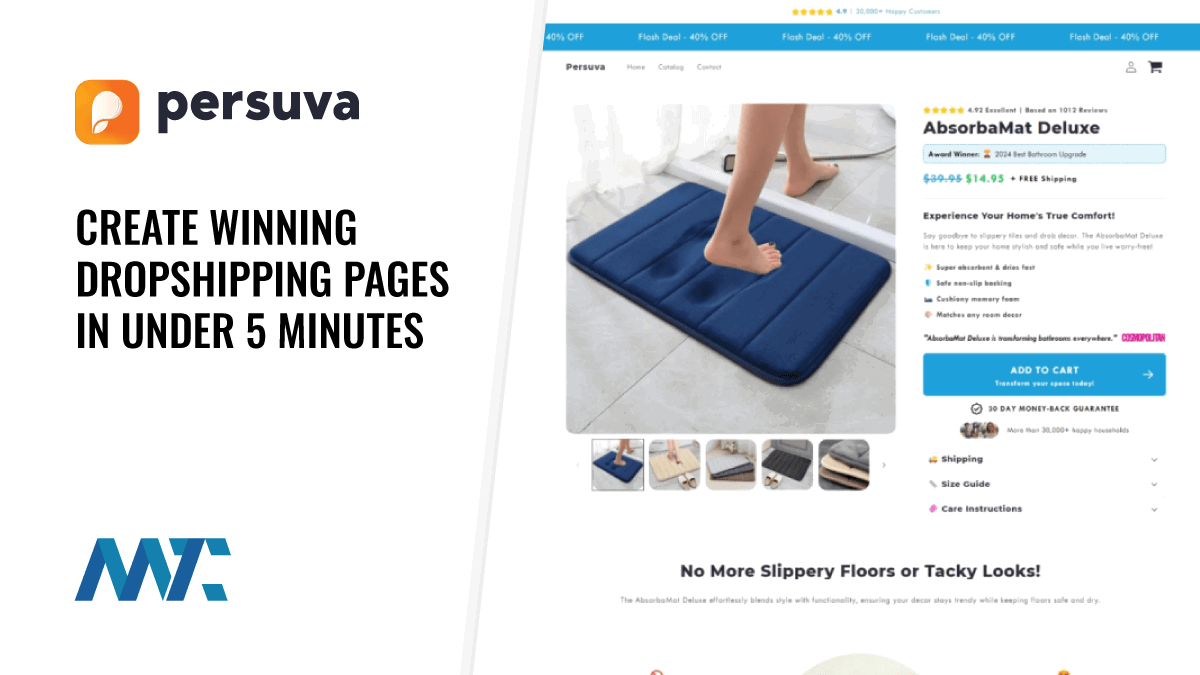 Persuva: Create Winning Dropshipping Pages in Under 5 Minutes 1 Persuva: Create High-Conversion Dropshipping Product Landing Pages