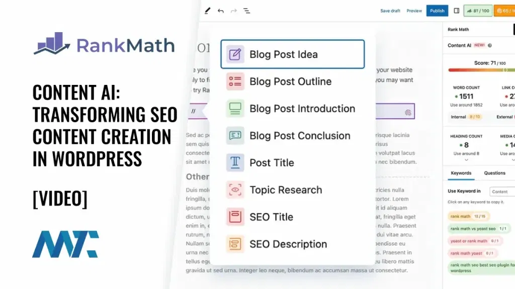 Rank Math: Generate SEO Content in WordPress with AI