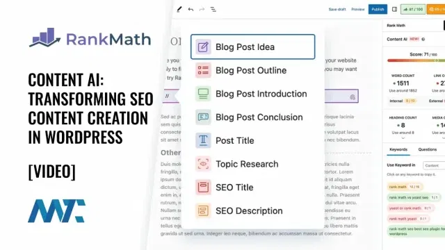 Rank Math: Generate SEO Content in WordPress with AI