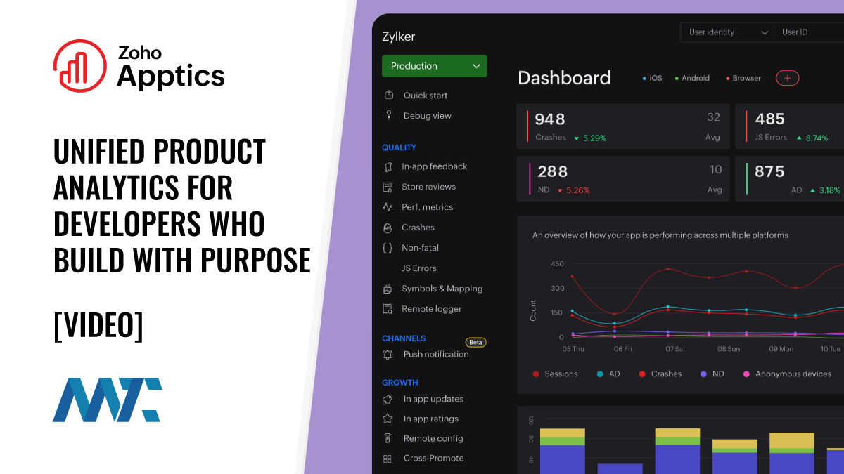 Zoho Apptics: Unified Product Analytics for Developers Who Build With Purpose 1 Zoho Apptics: Unified Product and Mobile App Analytics