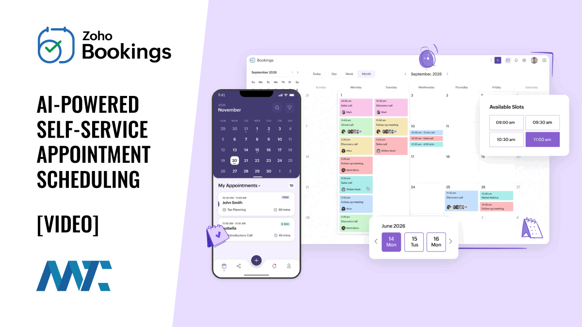 Zoho Bookings: Free Up Time with AI-Powered Self-Service Appointment Scheduling 1 Zoho Bookings: Online Appointment Scheduling