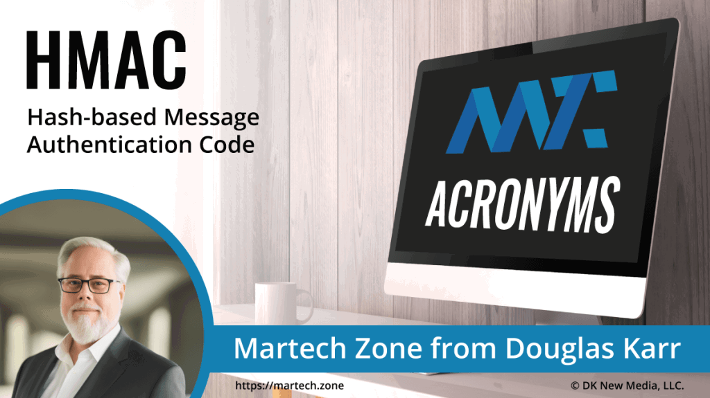 HMAC: Hash-based Message Authentication Code What is the acronym HMAC? Hash-based Message Authentication Code