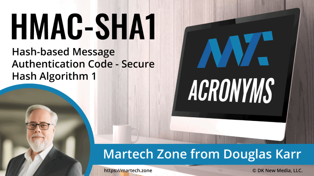 What is the acronym HMAC-SHA1? Hash-based Message Authentication Code - Secure Hash Algorithm 1