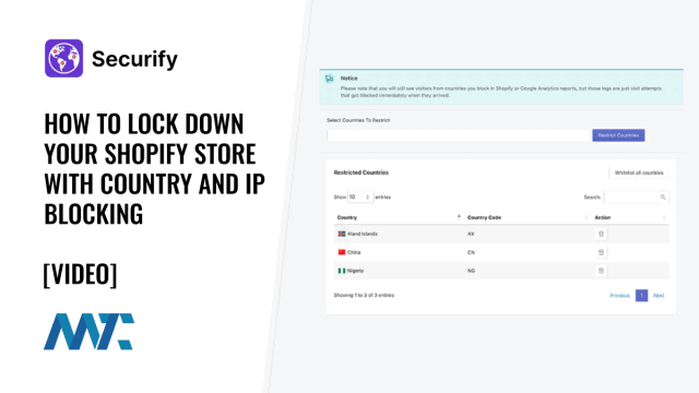 Securify: Block Shopify IP Addresses and Countries