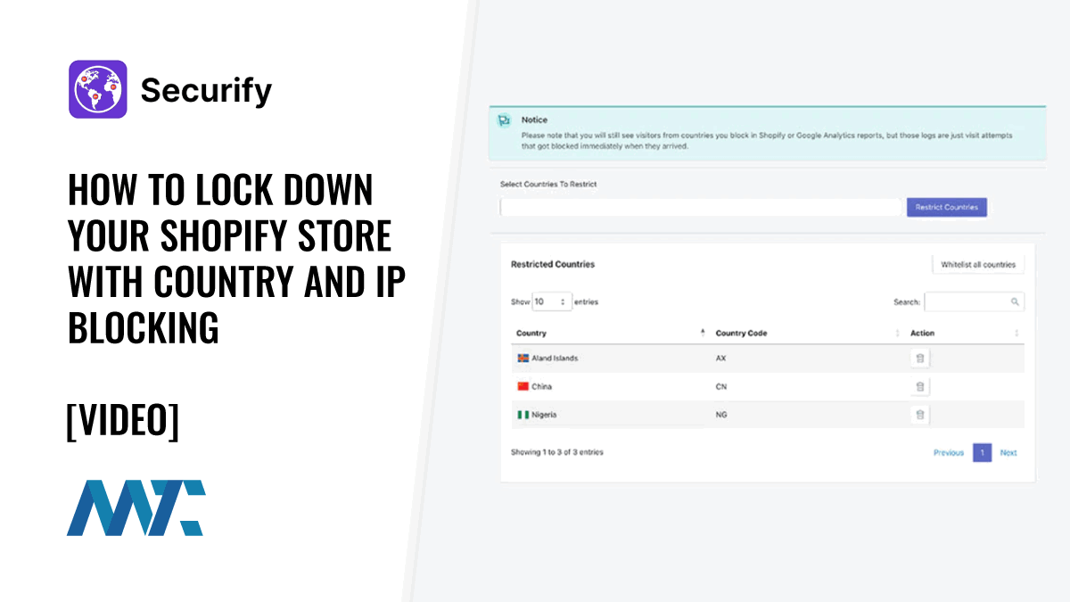 Securify: Block Shopify IP Addresses and Countries